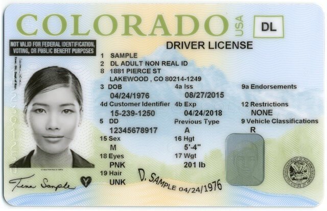dd on drivers license colorado